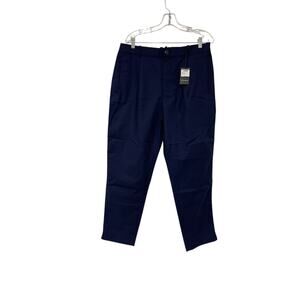 Club Monaco Modern Citee Pants Mens XL Blue Elastic Waist Mid Rise Chino NWT